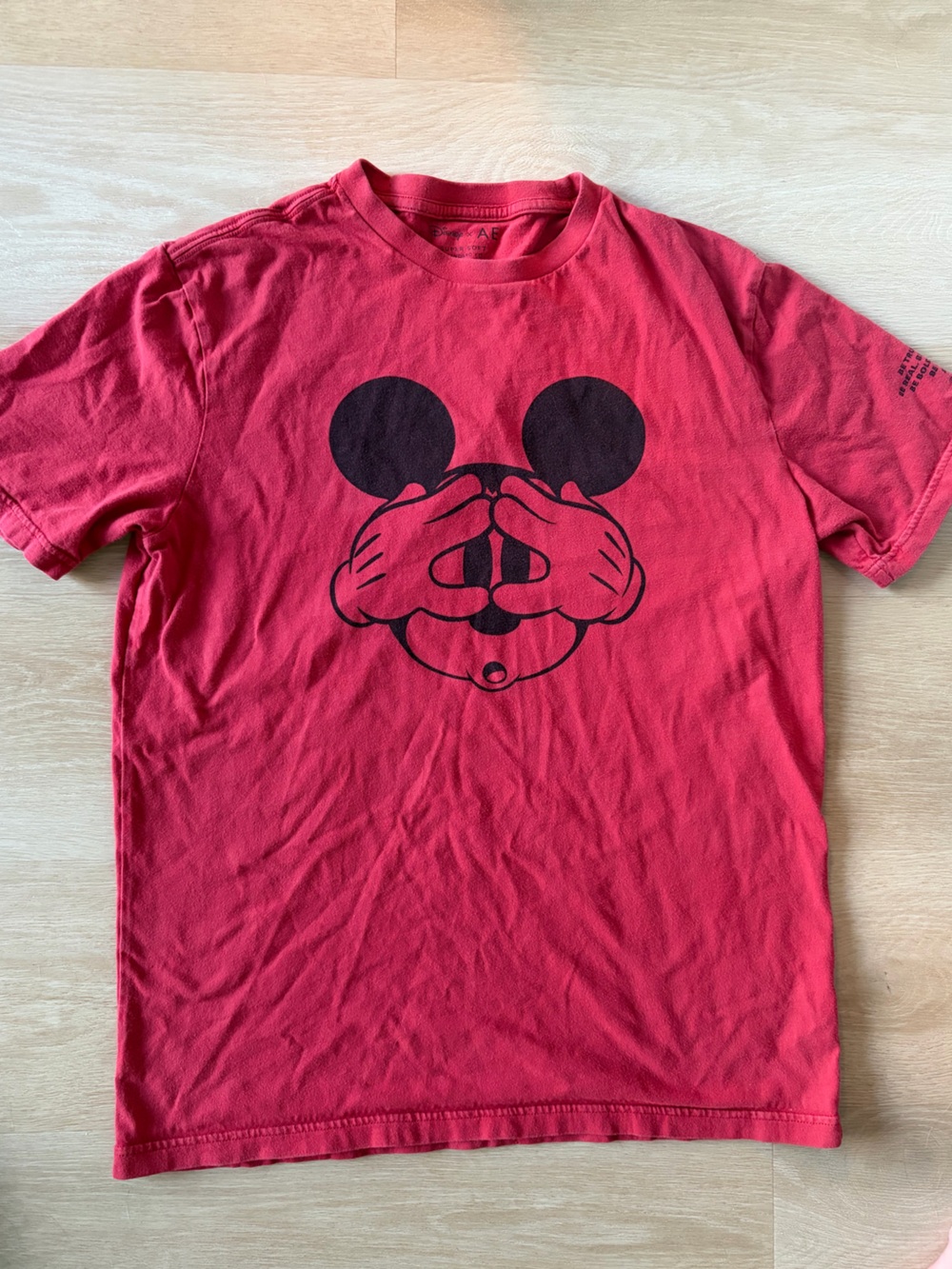 Disney x American Eagle Mickey Mouse Heart Hands Graphic Tee Red